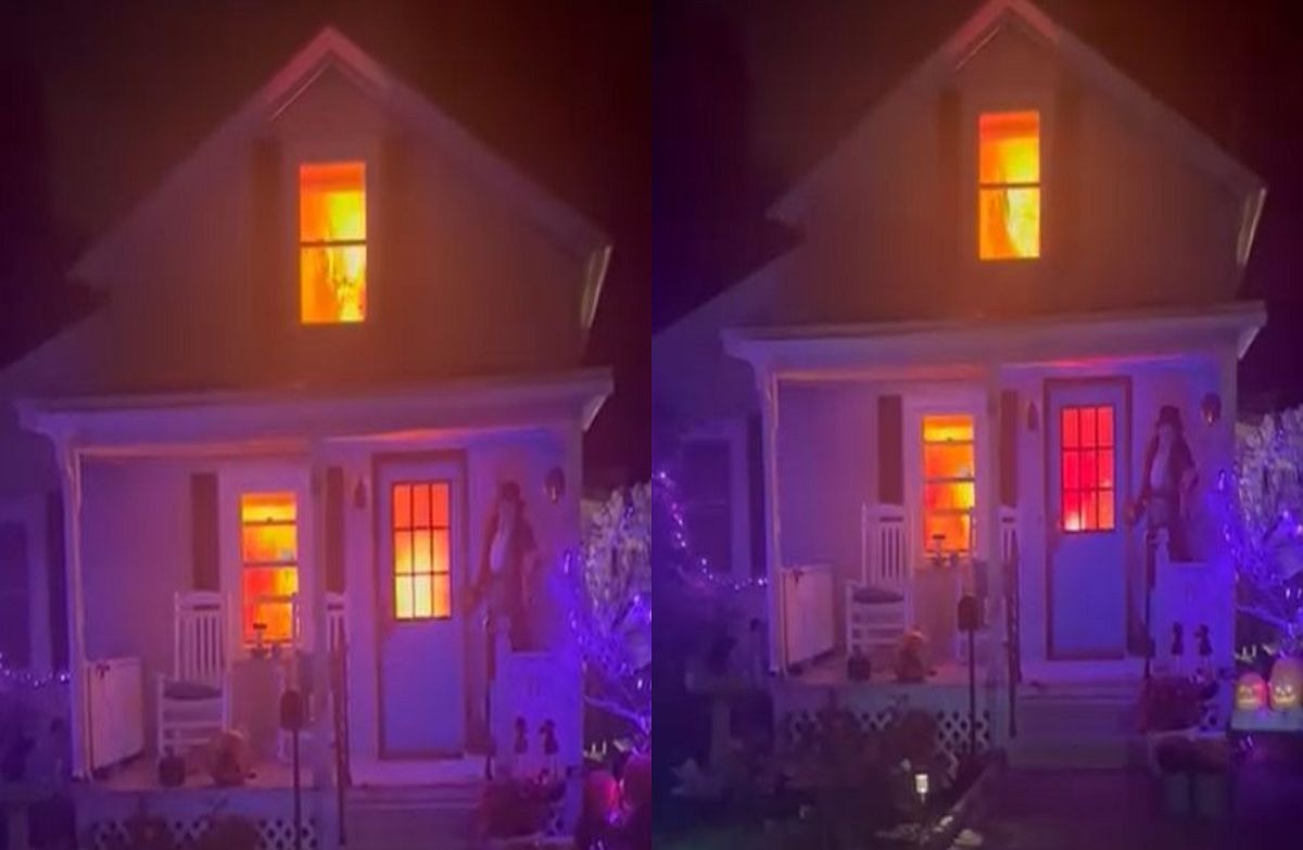 Al llegar al lugar del presunto siniestro, los bomberos se dieron cuenta de que se trataba de una casa decorada con luces LED / Captura