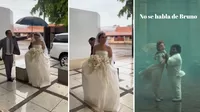 ¡Nada detuvo la fiesta! Pareja se casó en pleno huracán y se viralizó en redes sociales 