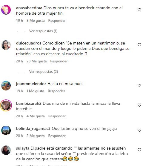 Comentarios en Instagram sobre el escándalo de infidelidad en una iglesia de Brasil 