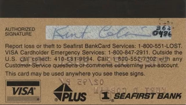 Subastan la última tarjeta de crédito de Kurt Cobain con su firma