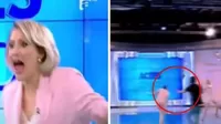 YouTube: Mujer entra a set de televisión en pleno programa y ataca a periodista