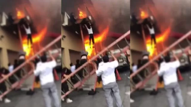 YouTube: video muestra cómo niñas se lanzan desde balcón para escapar de incendio