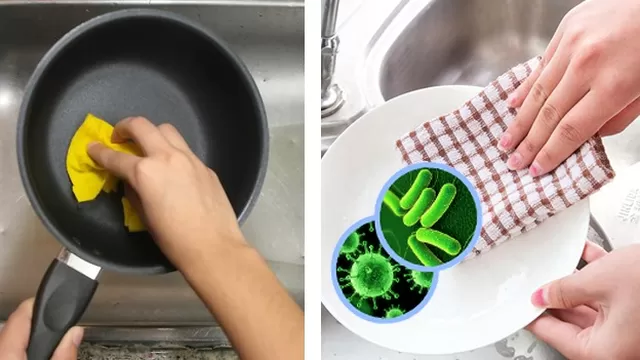 Los paños de cocina son aún más perjudiciales para la salud si se mantienen húmedos.