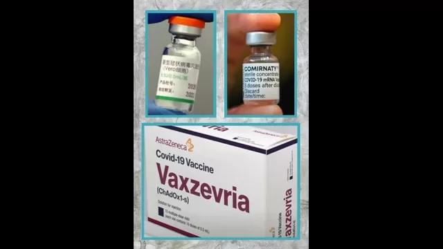 Los nombres que aparecen en los frasquitos de las vacunas