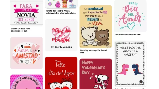 Imágenes de Pinterest para saludar por día del amor y la amistad. (Capturas: ÚtileInteresante.pe)